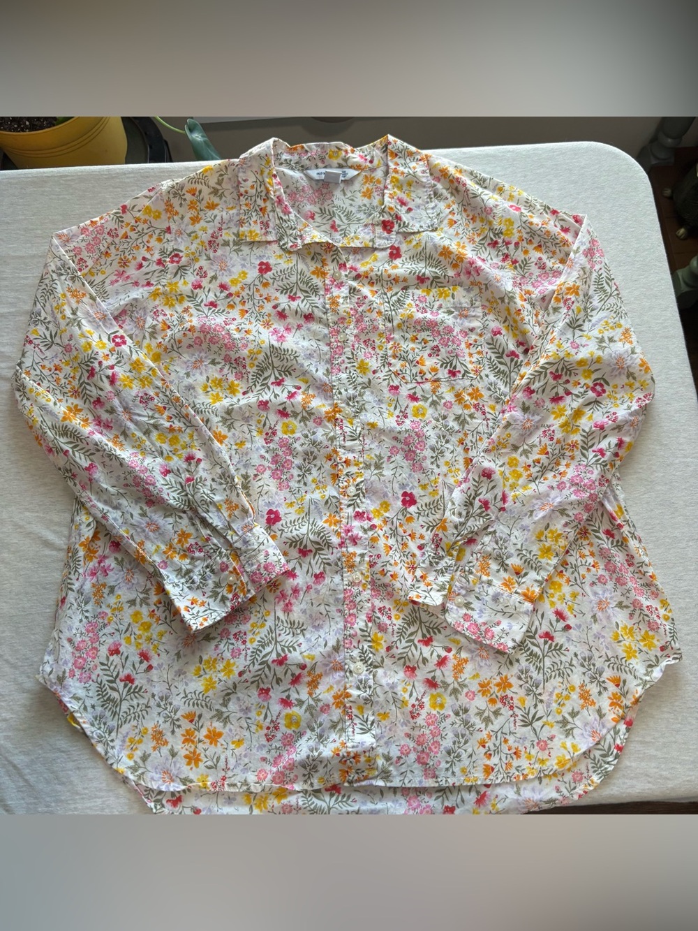 Old Navy XL Floral Button Up Classic Shirt Boho Fairycore Cottagecore